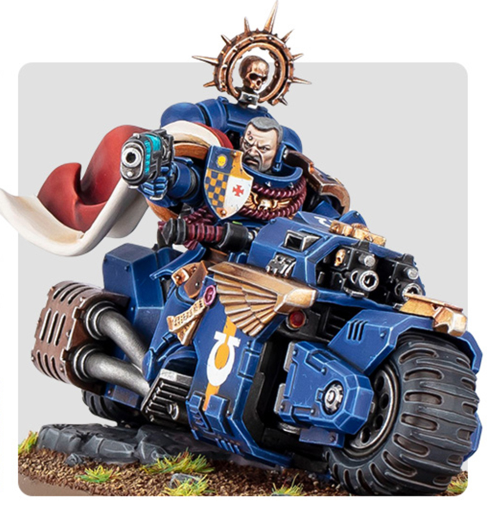 space marine captain on bike (ultramarines)