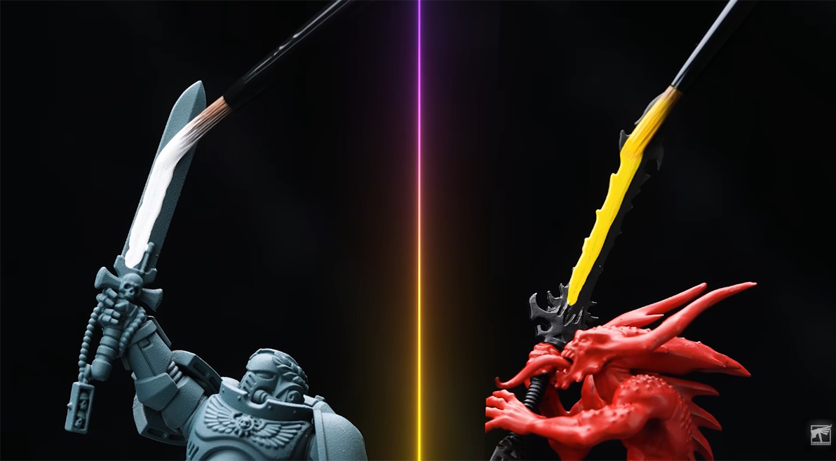 warhammer tone pro color (white and yellow) coverage on dark primers